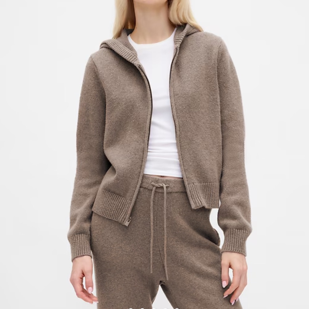 Cozy Brown Knit Hoodie